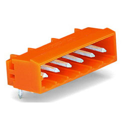 WAGO 231-540/001-000 MCS MIDI 10 Pole 12A 5.08mm Closed Horiz PCB Header Orange