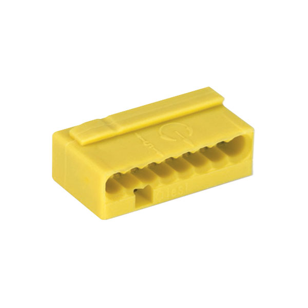  243-508 MICRO PUSH WIRE® 8 Conductor 6A Splice Connector Yellow