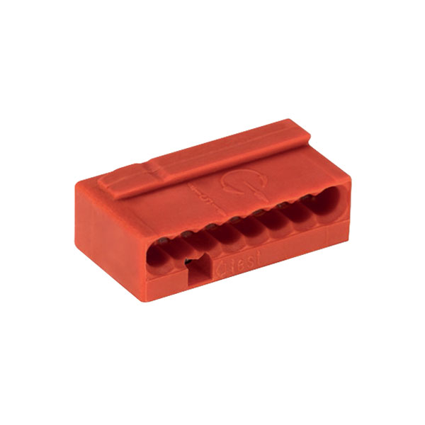 243-808 PUSH WIRE® 8 Conductor 6A Modular PCB Splice Connector Red