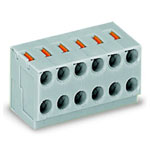 WAGO 252-105 5x2 Pole 3.5mm 2A Push Button PCB Solder Pin Terminal Block Grey