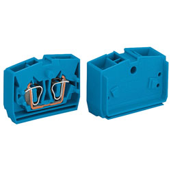 WAGO 264-334 4 Conductor 24A Centre Terminal Block Fixing Flange Blue