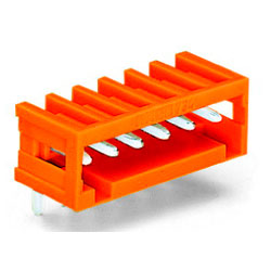 WAGO 734-265 5 Pole 3.81mm 10A MCS Horizontal Male Header Closed Orange