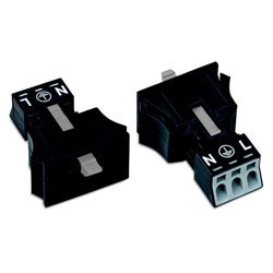 WAGO 890-713 3 Pole 16A 4.4mm Plug Snap In Black