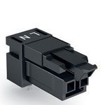 WAGO 890-802/011-000 2 Pole 16A 4.4mm PCB Mount Socket Angled Black