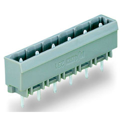 WAGO 231-233/001-000 MCS MIDI 3 Pole 12A 7.5mm Closed Vertical PCB Header Grey