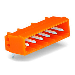 WAGO 231-533/001-000 MCS MIDI 3 Pole 12A 5.08mm Closed Horiz PCB Header Orange