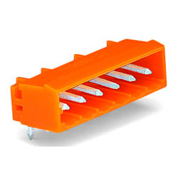 WAGO 231-535/001-000 MCS MIDI 5 Pole 12A 5.08mm Closed Horiz PCB Header Orange