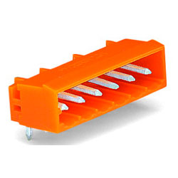 WAGO 231-542/001-000 MCS MIDI 12 Pole 12A 5.08mm Closed Horiz PCB Header Orange