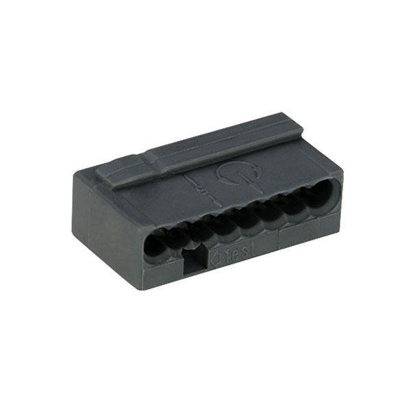  243-208 MICRO PUSH WIRE® 8 Conductor 6A Splice Connector Dark Grey