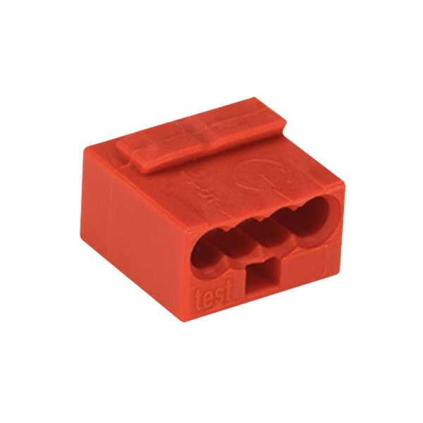  243-804 PUSH WIRE® 4 Conductor 6A Modular PCB Splice Connector Red