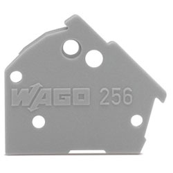 WAGO 256-100 1mm Thick Snap-fit End Plate Grey