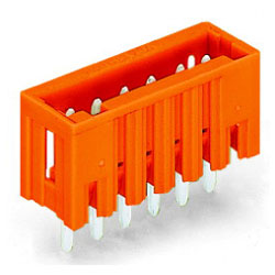 WAGO 734-238 8 Pole 3.81mm 10A MCS Vertical Male Header Closed Orange