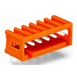 WAGO 734-266 6 Pole 3.81mm 10A MCS Horizontal Male Header Closed Orange