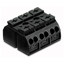 WAGO 862-503 3 Pole 32A 12 Connection Chassis Mount Terminal Block Black