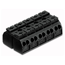 WAGO 862-505 5 Pole 32A 20 Connection Chassis Mount Terminal Block Black