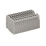 WAGO 869-154 4 Pole 24A 8 Connection Snap In Mounting Terminal Grey
