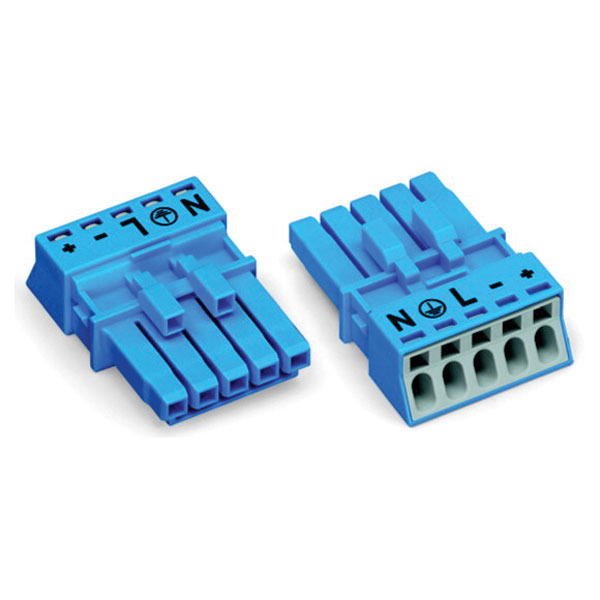WAGO 890-1105 5 Pole 16A 4.4mm Socket without Strain Relief Blue