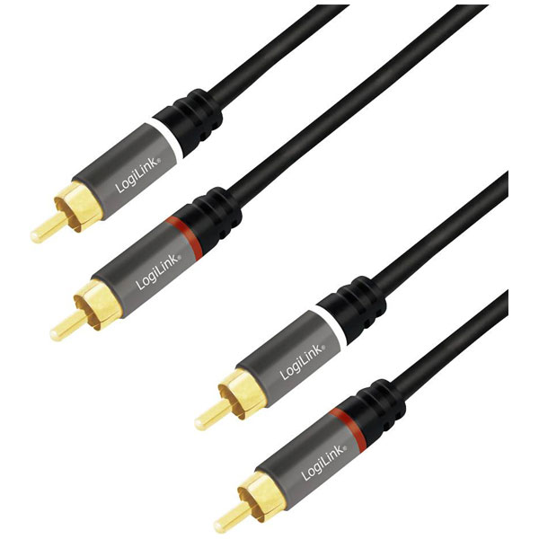 LogiLink CA1208 RCA Audio/phono Cable 7.5 m Black Shielded, Colour...