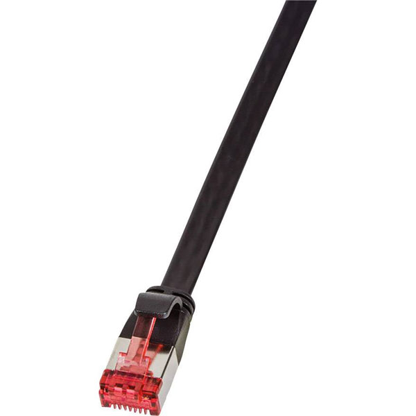 LogiLink CF2033S SlimLine Cat.6 Patch Cable U/FTP 1m Blk Gold-Plat...