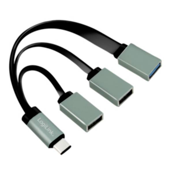 LogiLink UA0315 USB-C Hub 3-Port 1x USB 3.0 2x USB 2.0 5Gbps Black...
