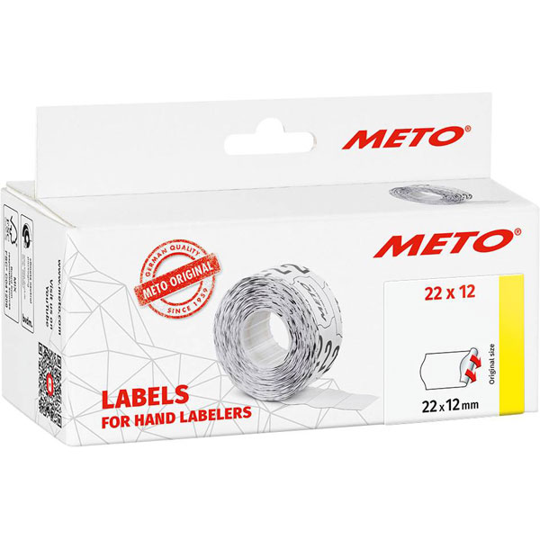 METO 9506155 Price Labels 22x12mm Permanent Adhesive 6000 pcs Whit...