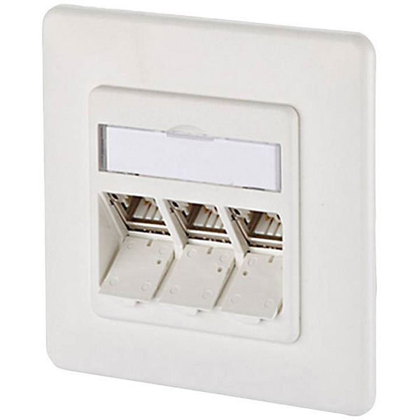 Metz Connect 1309131002-E Network Outlet Flush Mount CAT 6A 3-Port...