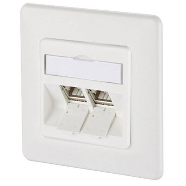 Metz Connect 130B12D21002-E Network Outlet CAT 6A 2-Port Flush Mou...
