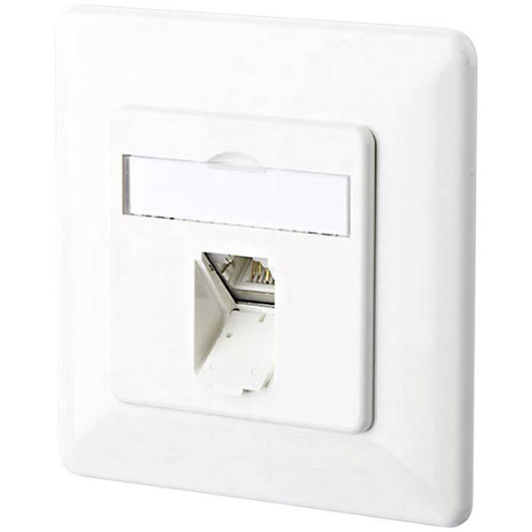 Metz Connect 130C371002-I Network Outlet CAT 6A 1-Port Flush Mount...