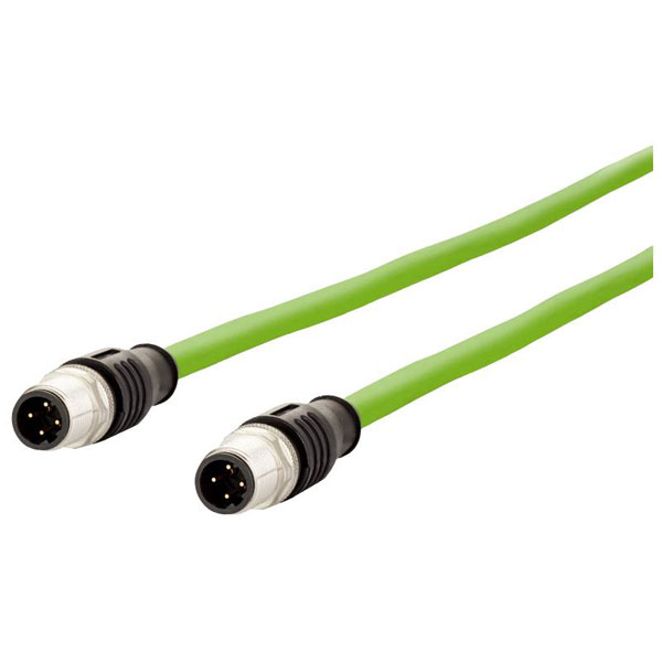 Metz Connect 142M1D11050 M12 Patch Cable Cat 5e SF/FTP 5m PUR Gree...