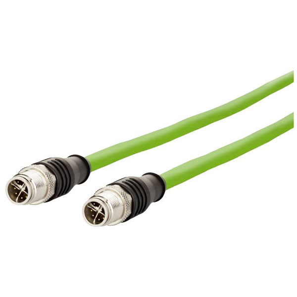 Metz Connect 142M2X11020 M12 Patch Cable CAT 6A S/FTP 2m PUR Green...