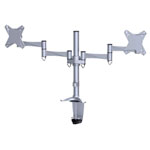 Neomounts FPMA-D1330DSILVER Dual Monitor Desk Mount 10-27 12kg Tilt Swivel