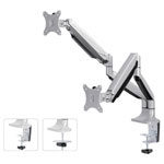 Neomounts NM-D750DSILVER Dual Monitor Desk Mount 10-32 Gas Spring Silver