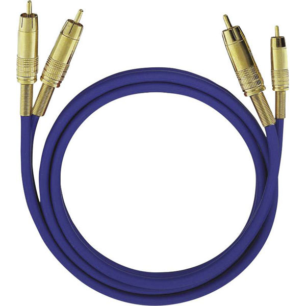Oehlbach 2038 NF 1 Master RCA Audio Cable 2xRCA to 2xRCA 5m Blue G...