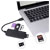 Renkforce RF-4027443 USB 3.0 Hub 3 Port with SD/microSD Card Reader Black