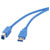 Renkforce RF-4260498 USB 3.2 Gen 1 Cable USB-A to USB-B 0.5m Blue Gold-plated
