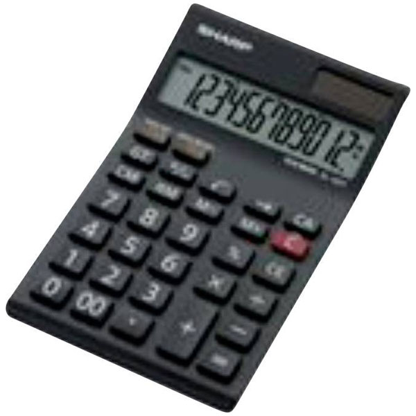 Sharp SH-EL124TWH 12-Digit Desktop Calculator, Tax Function, Twin ...