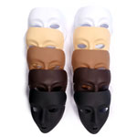 Major Brushes 7079-10 Plastic Multicultural Facemasks Pack 10