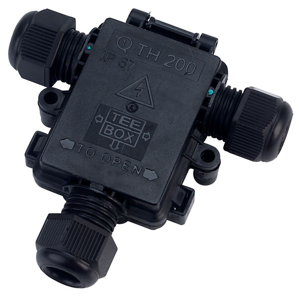 Hylec THK.200.C2E IP67 3 Way Junction box with Terminal Block Black