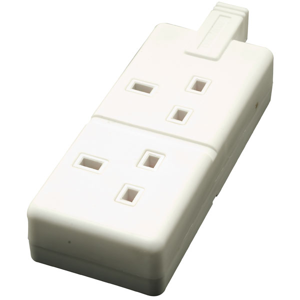 Masterplug ELS13/2W Free Mains Socket 13A - Dual White | Rapid Electronics
