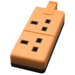 Masterplug ELS132O Free Mains Socket 13A - Dual Orange