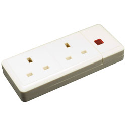 Click ES002 2 Gang 13A Trailing Socket with Neon