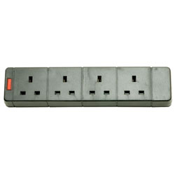 Mercury 429.651UK 4 Gang 13A Trailing Socket With Neon