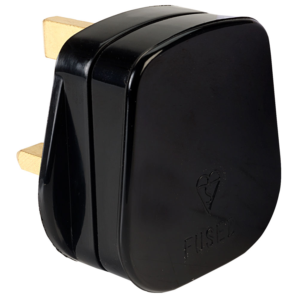 Click Black 13A Plug, 3A Fuse
