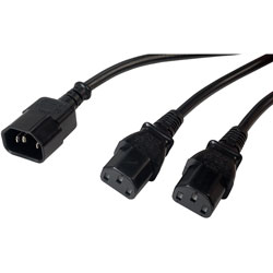 TruConnect C14 to 2 Female C13 Connectors 2.5m Cordset | Rapid Online