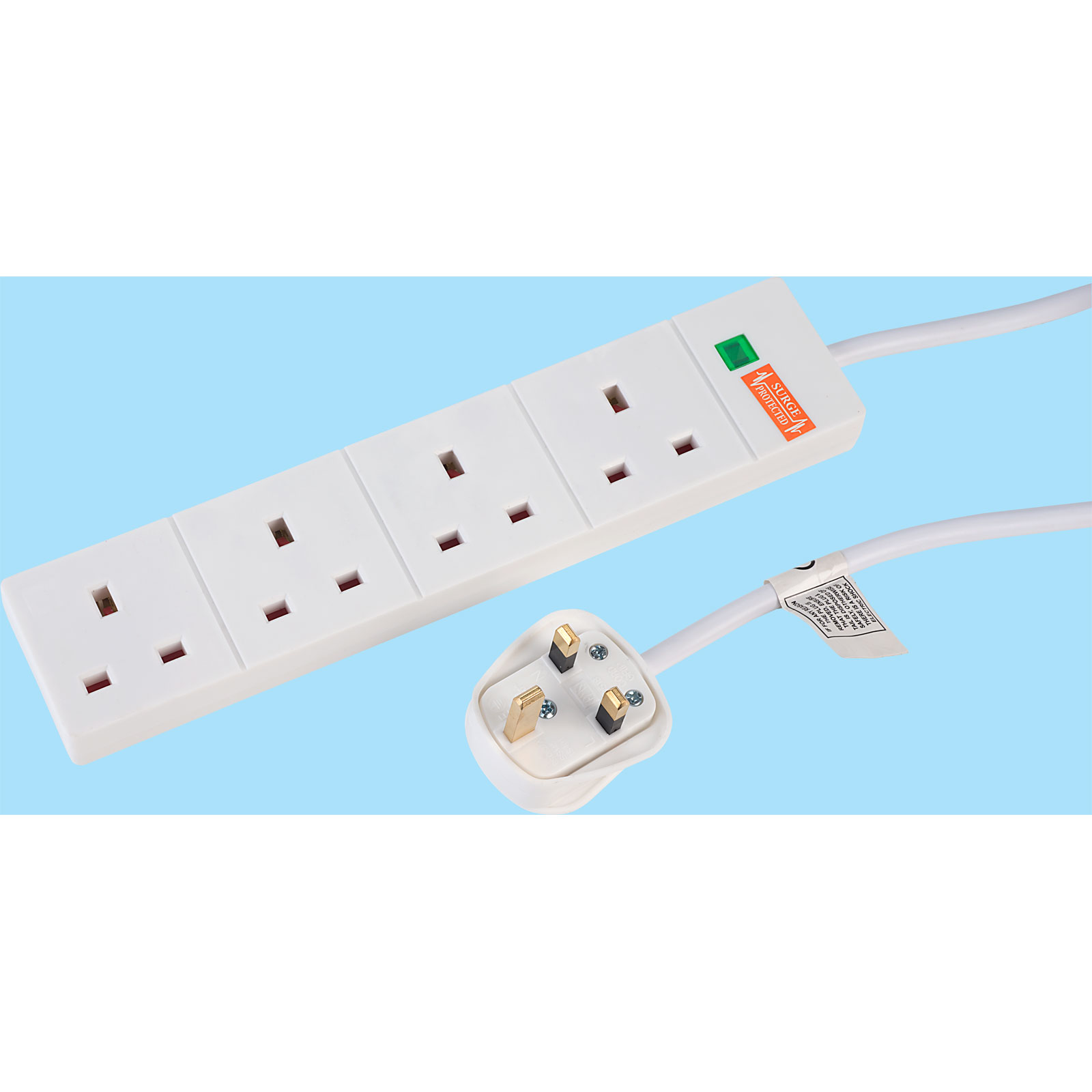 Trupower RB05M04SPD 4 Way Trailing Socket 5m Lead Surge Protected
