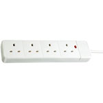 Brennenstuhl 1150623444 4 Way Extension Socket with Neon Indicator White 2m