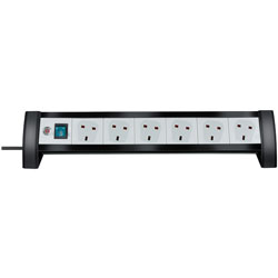 Brennenstuhl 1156253416 Premium Office Line Extension Socket 6 Way Black/Grey