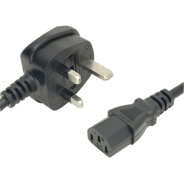  13A Plug (Fused 5A) to IEC 1.8m Cordset