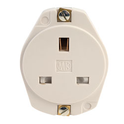 MK 735 WHI Panel Mounting Socket 13A