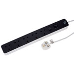 Brennenstuhl 1153253320 Ecolor 5 Way Black/White FB Extension Socket W/Fuse 3m